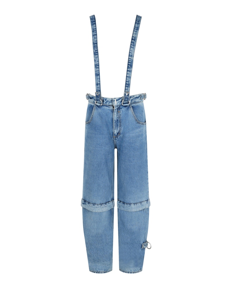 Givenchy Two In One Detachable` Pants In Denim With Suspenders Medium Blue